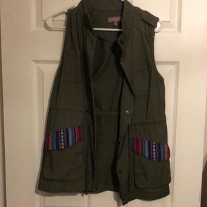 Women’s Small Olive Green Canvas Vest